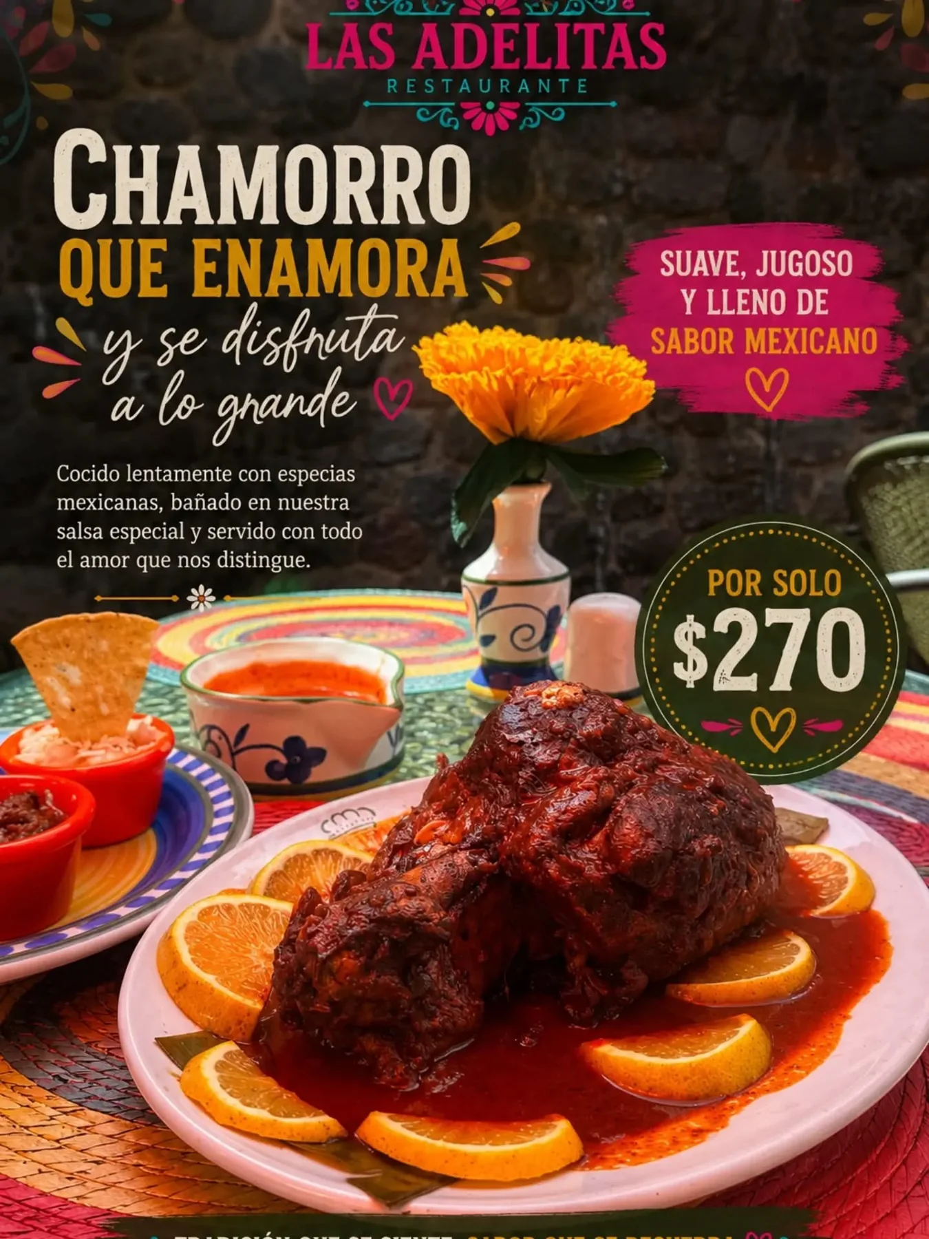Chamorro en salsa mexicana